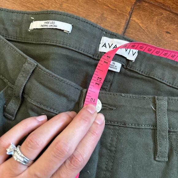 Ava & Viv Green Flare & Wide Leg Jeans - Picture 8 of 9